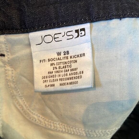 Joe’s Jeans Women’s Black Socialite Kicker Cropped Jeans size 28 New - Picture 6 of 6